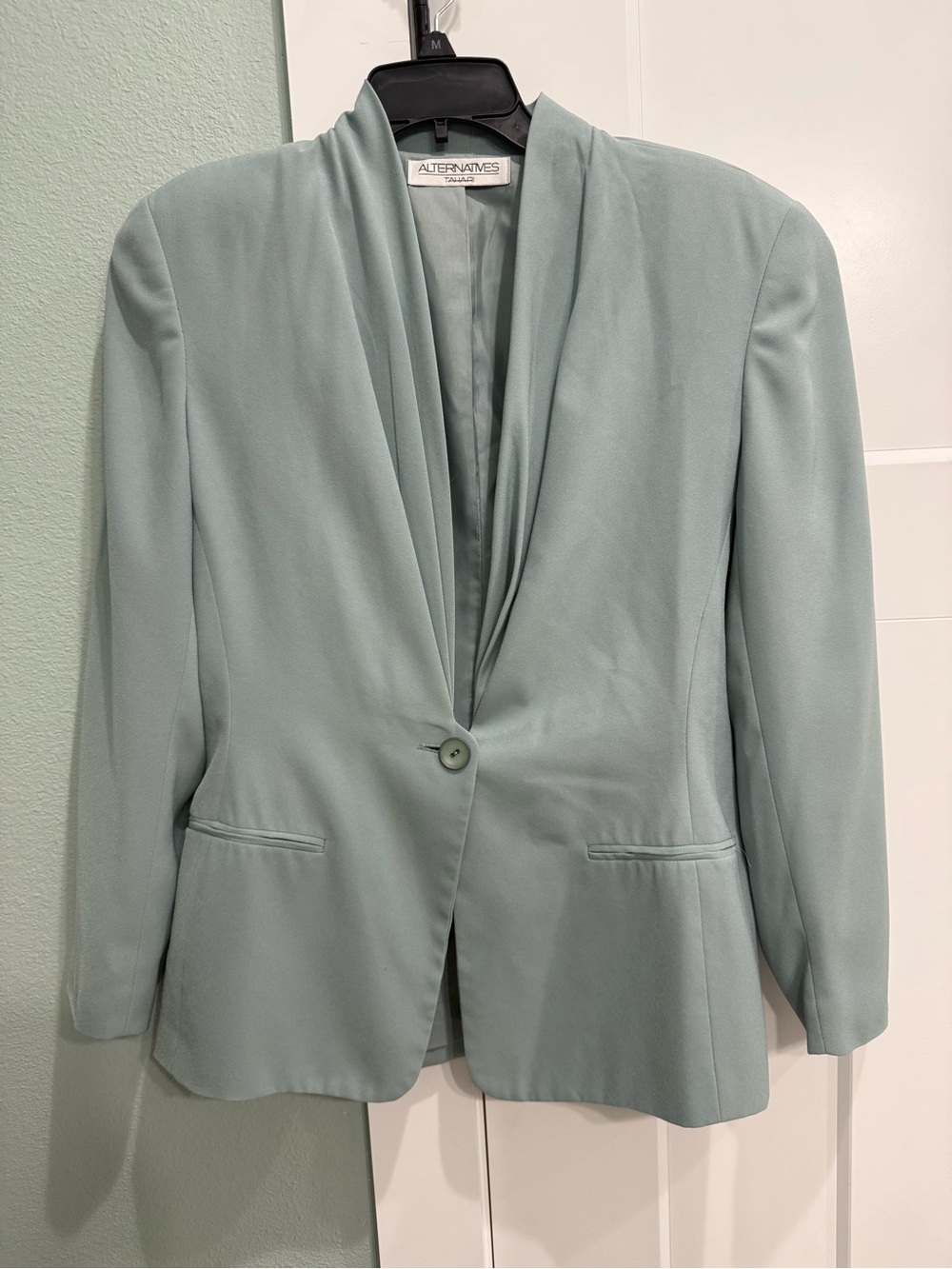 Tahari Light Mint Green Single-Button Blazer